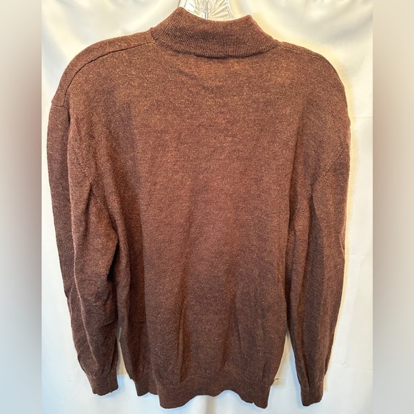 Conte Di Milano Sweater Men’s XL Merino Wool Brown Mock Neck Long Sleeve - Picture 4 of 7